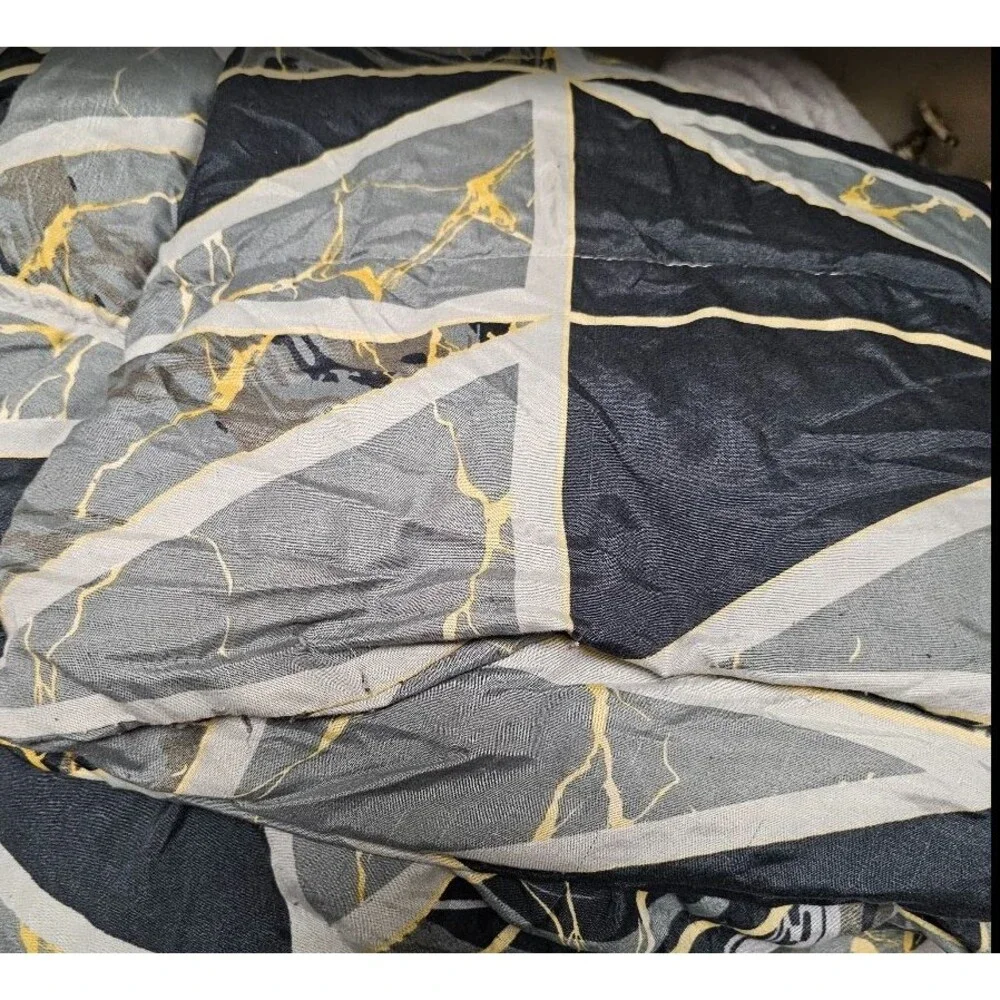 Beatice Home Fashions Black White Gold Abstract Queen Sized Comforter Kohls